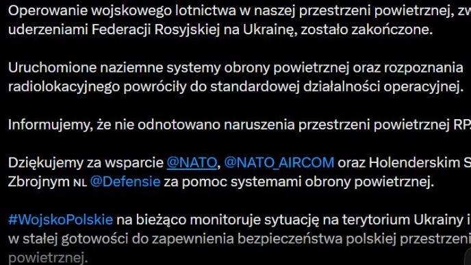 Poljska okončala operacije PVO
